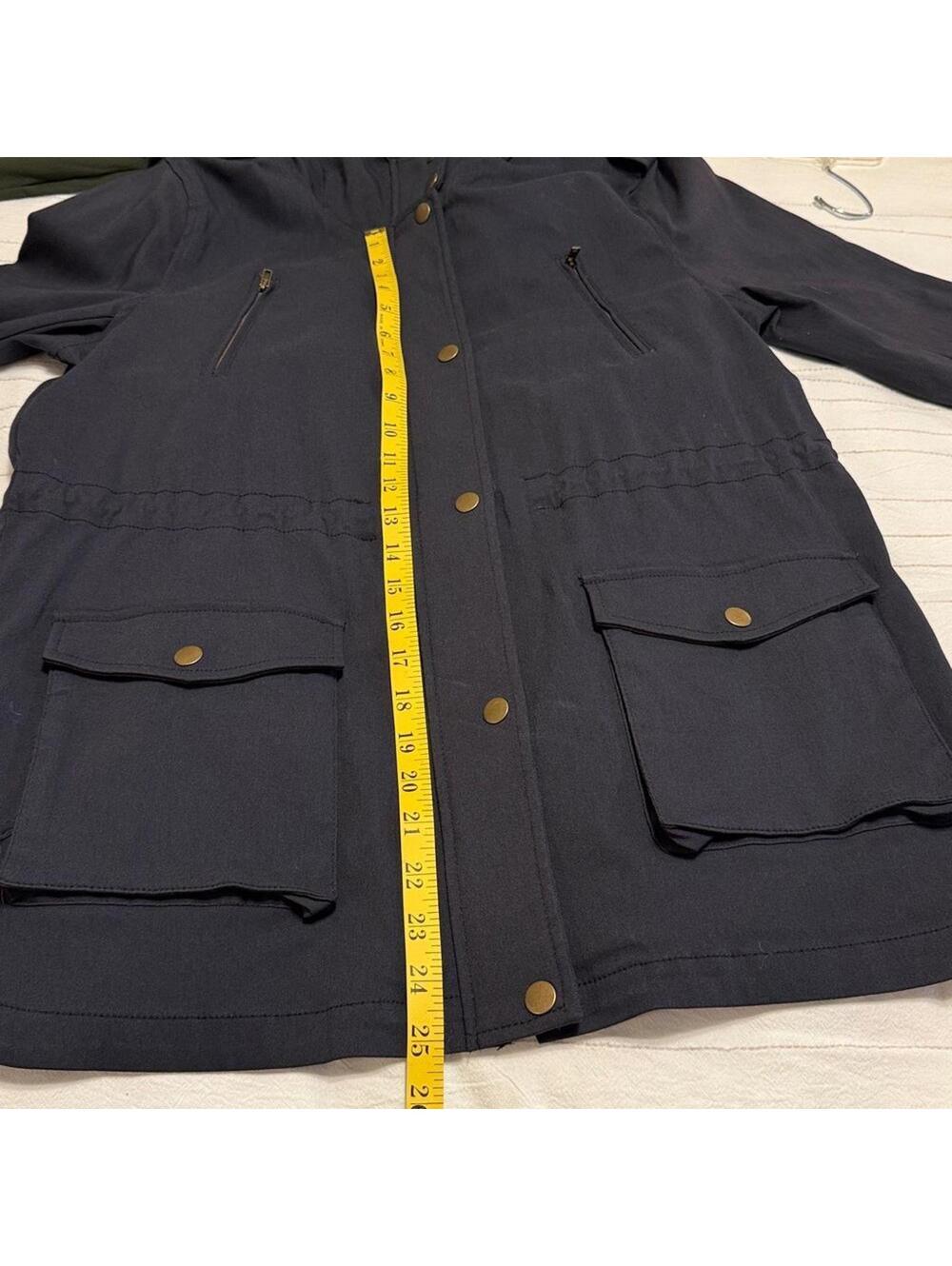 Eden Society Holly Contrast Hood Cargo Jacket Women's Blue Utility Zip - Picture 9 of 9